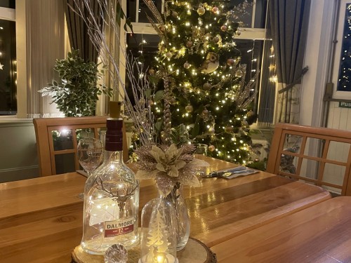 Christmas tree in dining room