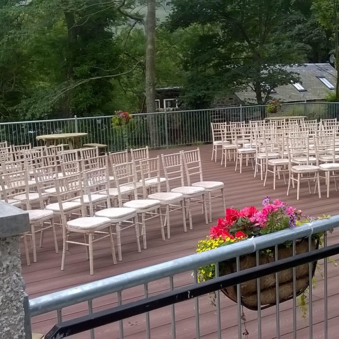 Ceremony on our outdoor decking area - perfect for up to 70 guests
