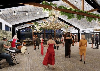 An evening reception in The Glen Clova Hotel Wedding Barn