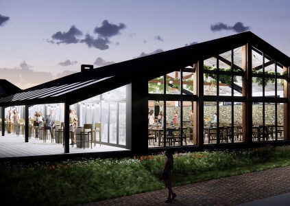 The exterior of the The Glen Clova Hotel Wedding Barn