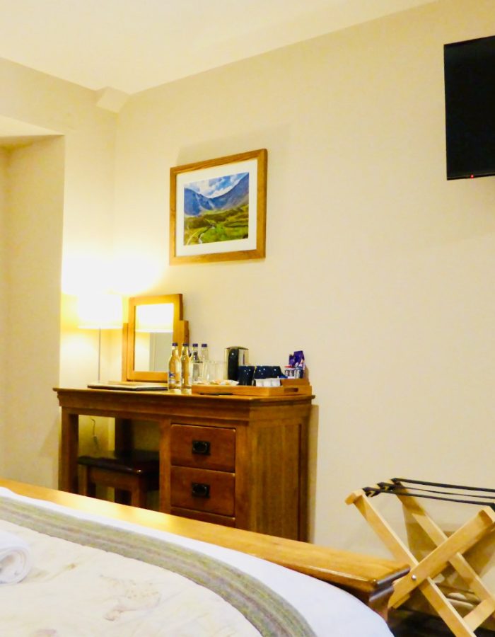 Desk and TV in Steading Family Room
