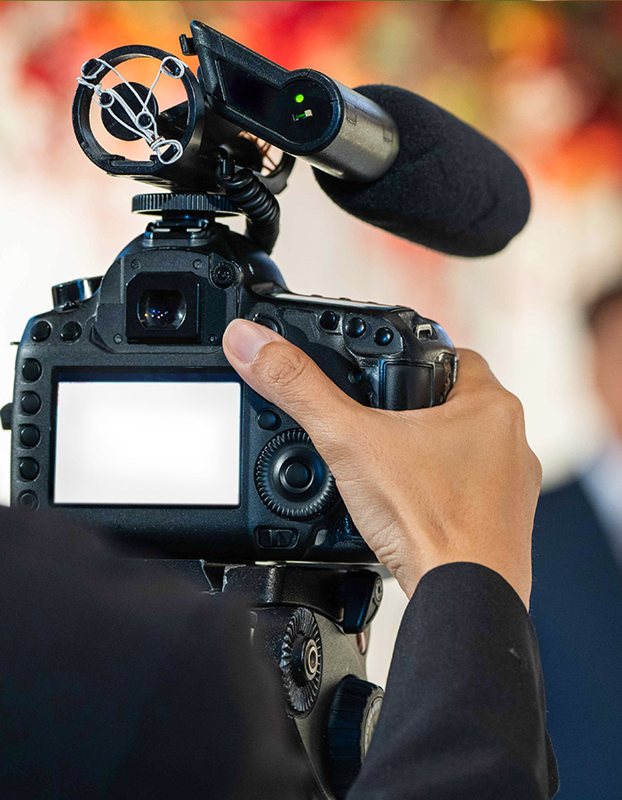 A wedding videographer