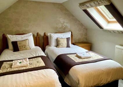 One of the classic twin rooms at Glen Clova